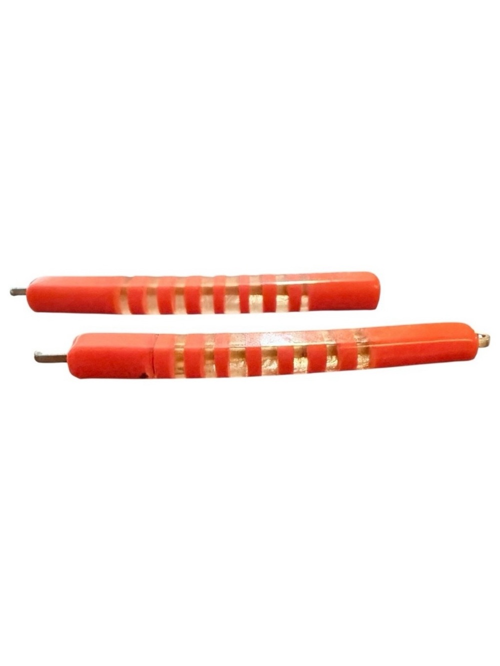 1970’s‎ Orange and Clear Striped Bobby Pins Barrettes, 2.5” Long, Deadstock